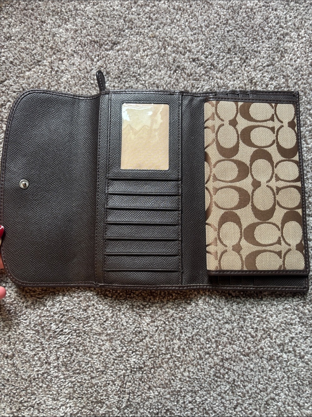 Coach Brown Signature Canvas Shoulder Bag with Matching Wallet - Picture 7 of 9